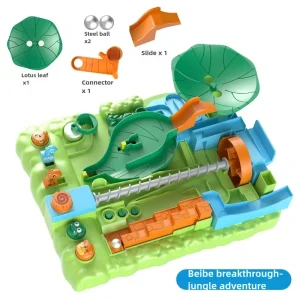 Jungle Crossing Adventure Ball Game – Pinball Maze Track Puzzle Desktop Toy for Boys Ages 3-6
